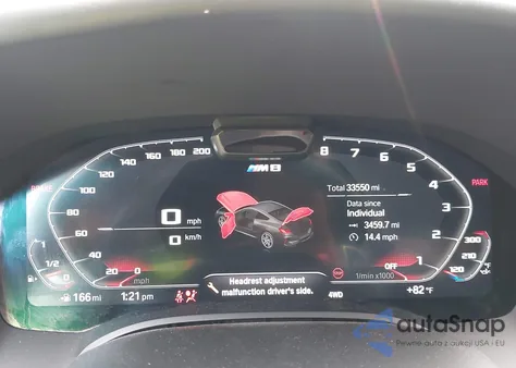 2020 BMW M8 z USA, uszkodzony, nr VIN WBSAE0C02LCD57616